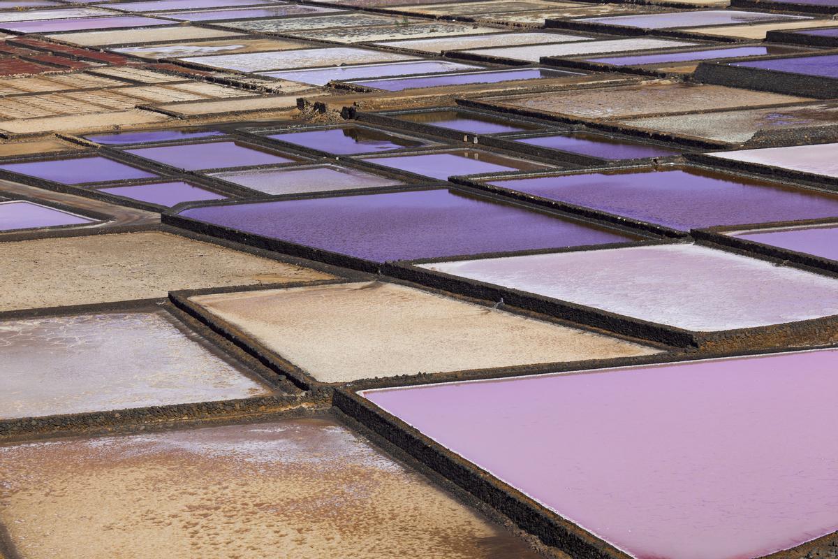 Vista aérea de las Salinas de Janubio en Lanzarote