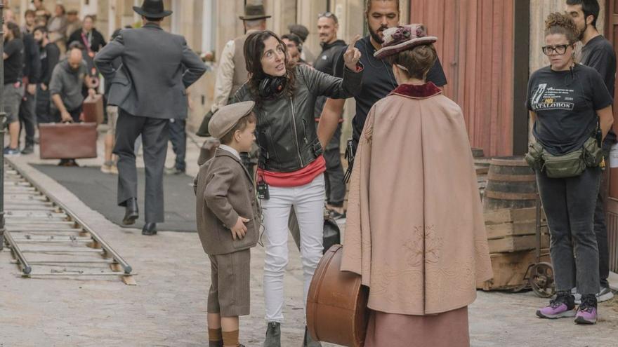 Ángeles Huerta, en un momento del rodaje.