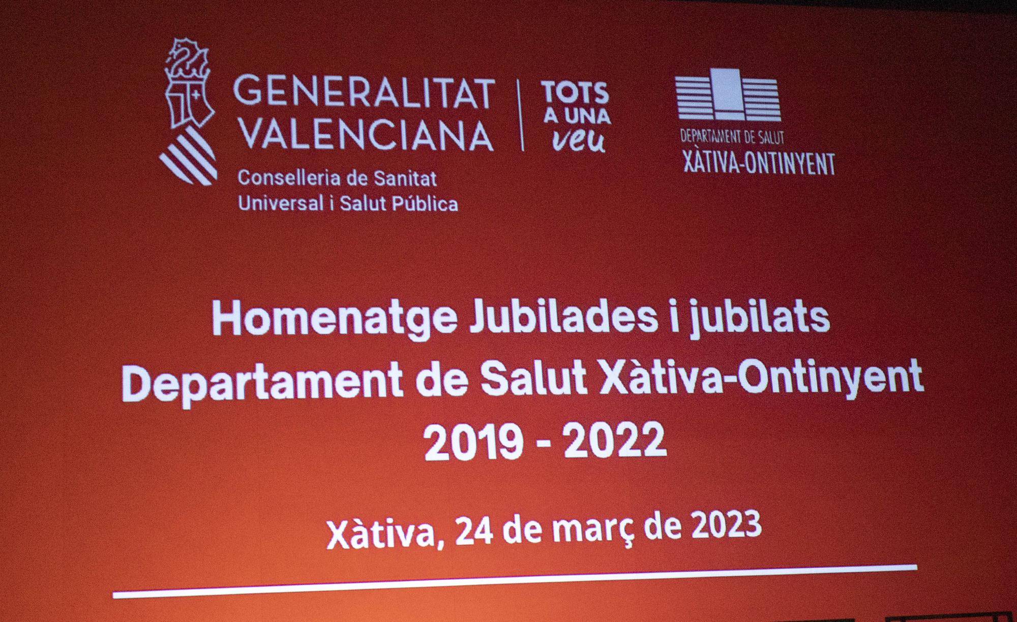 Homenaje a los jubilados del Departamento de Salud Xàtiva-Ontinyent 2019 - 2022