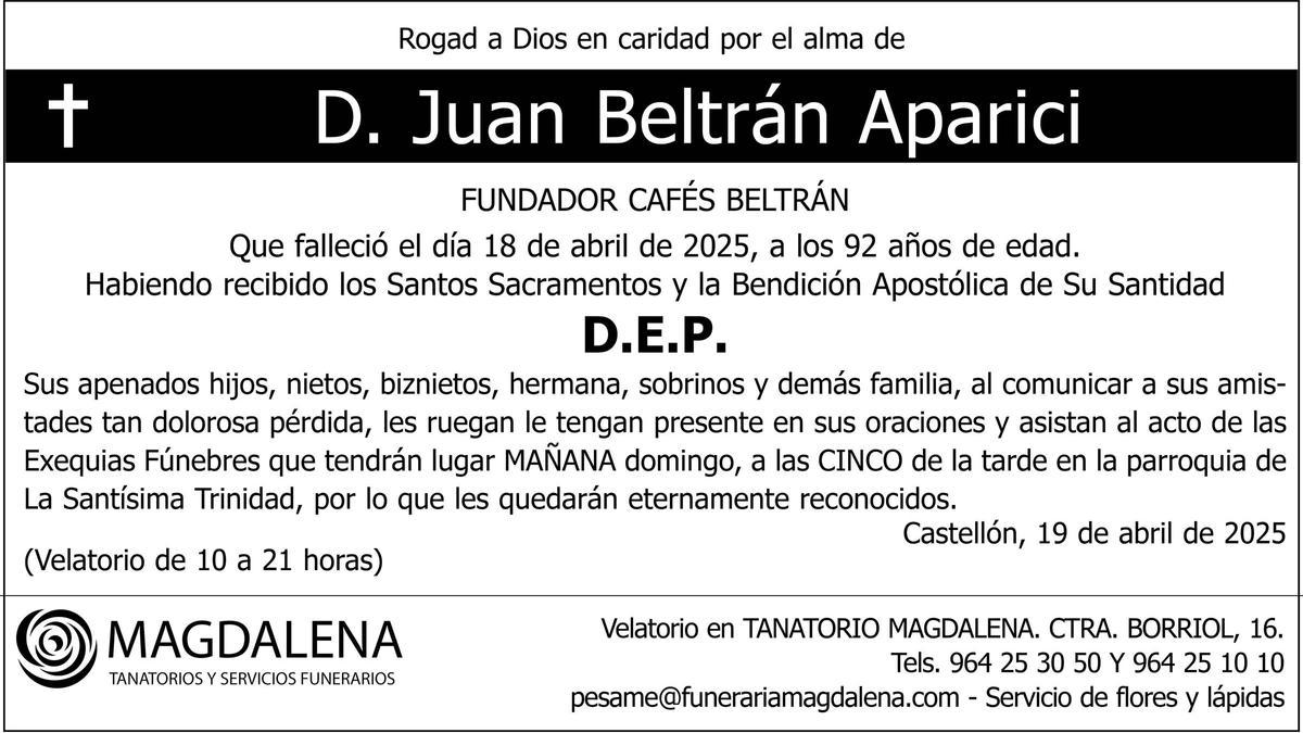 D. Juan Beltrán Aparici
