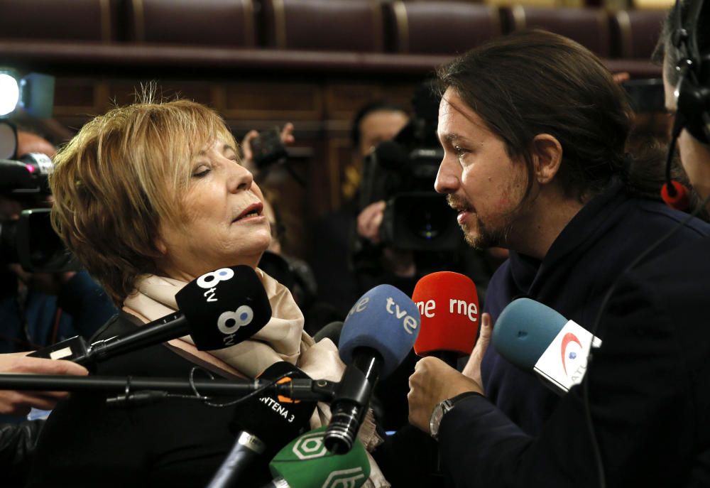 En uno de tantos desencuentros con Pablo Iglesias en el Congreso.