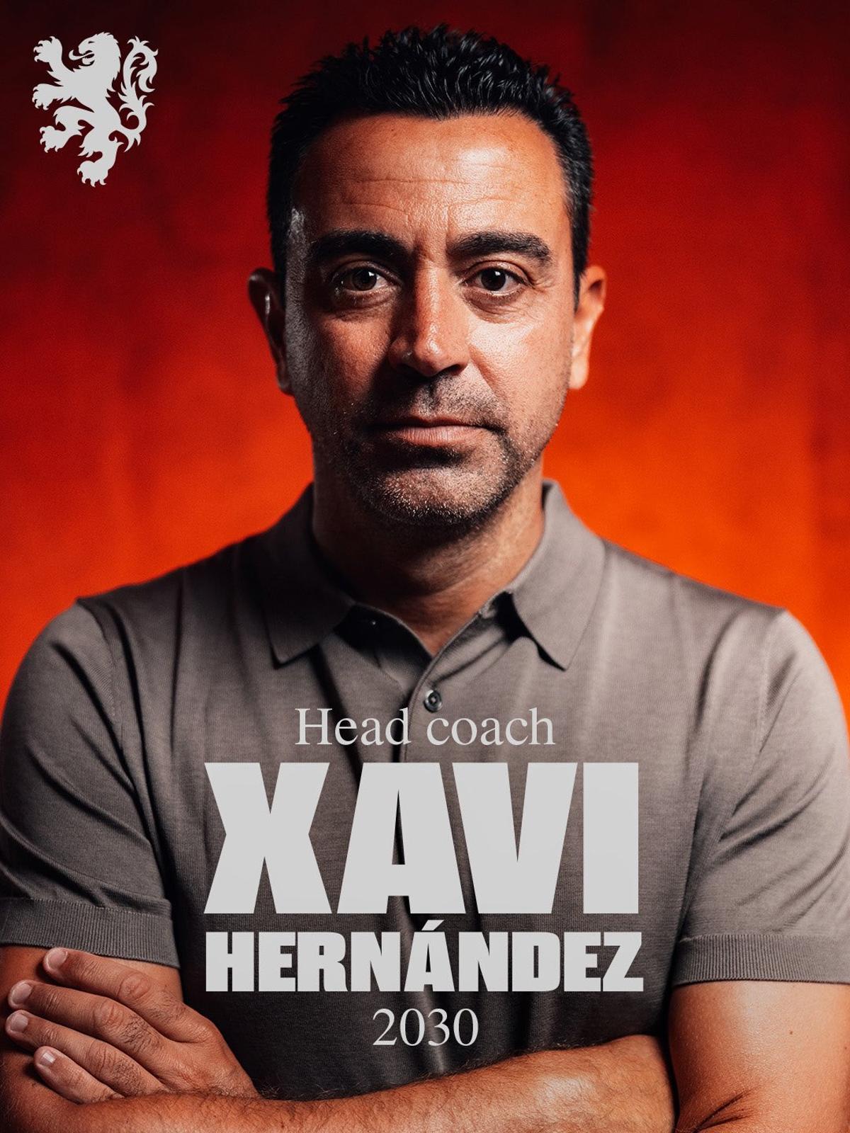 Xavi Hernández, en su anuncio como nuevo seleccionador de Países Bajos.