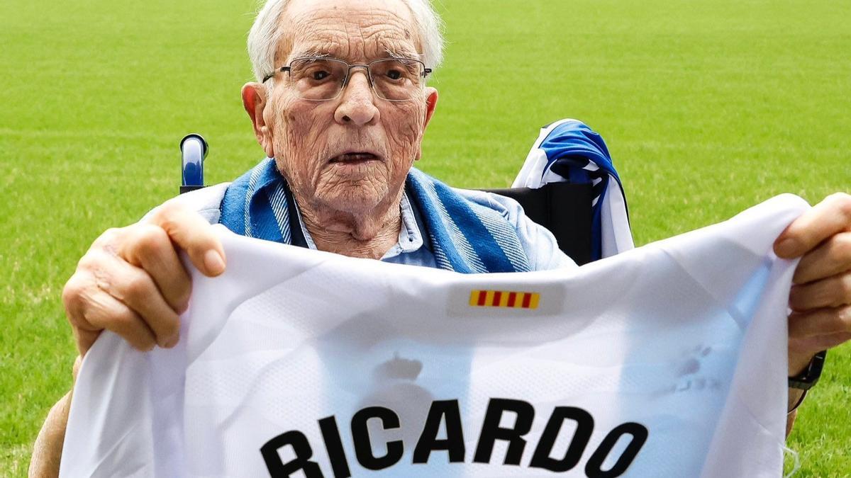 Ricardo Herrero Alcón, con la camiseta del Espanyol.
