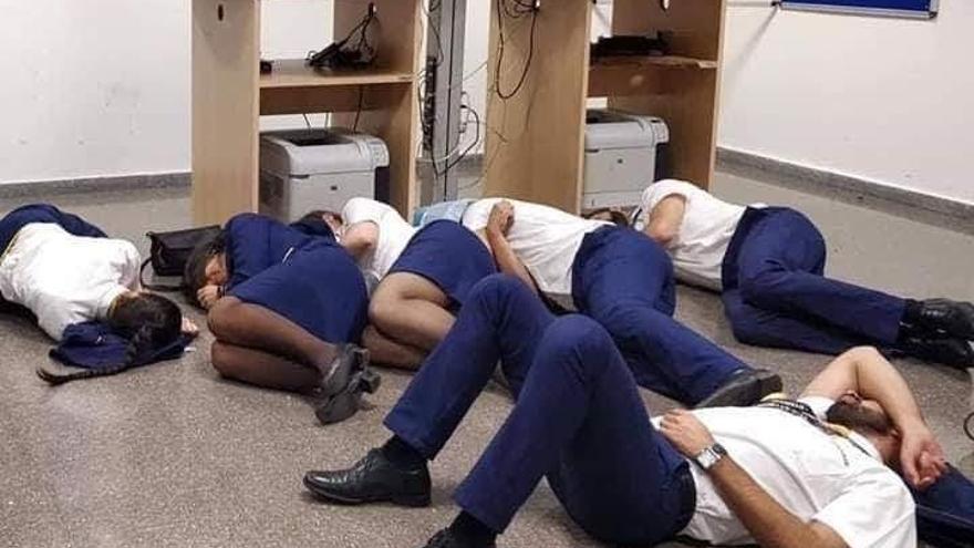 Imagen que compartieron los trabajadores de Ryanair.
