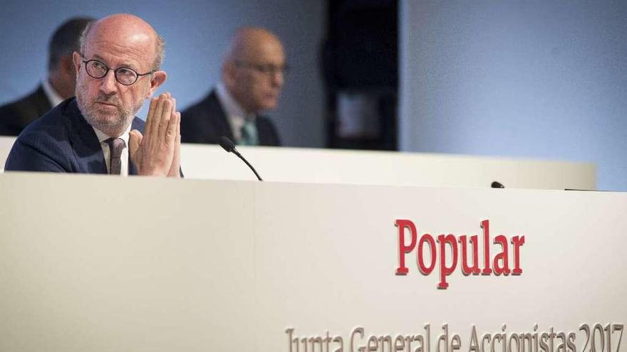 Emilio Saracho en la última junta de accionistas de Banco Popular.