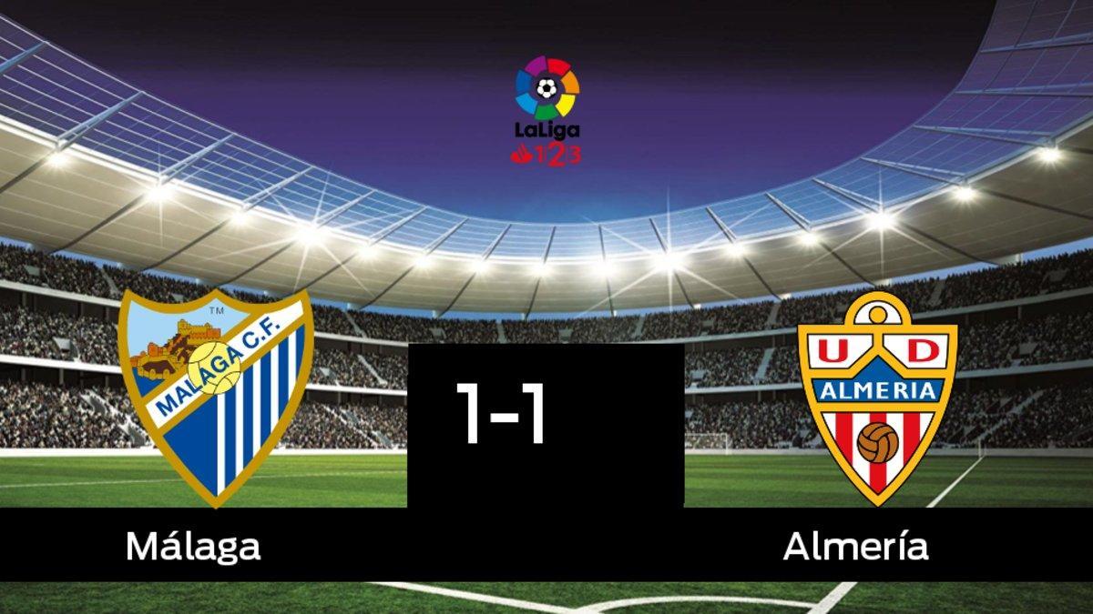 El Málaga y el Almería empataron a uno