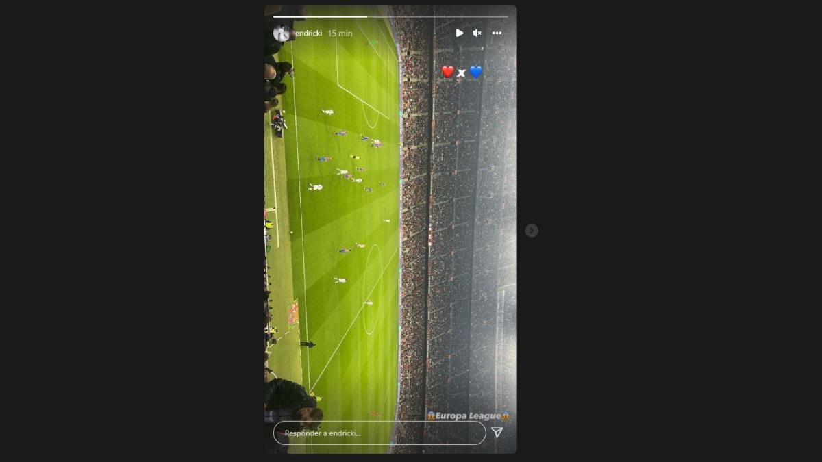 El story de Endrick en su visita al Camp Nou