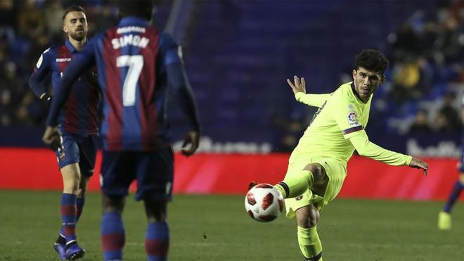 Levante 2 - FC Barcelona 1 - Carles Aleñà durante el partido de ida de octavos de final de Copa del Rey entre el Levante y el FC Barcelona