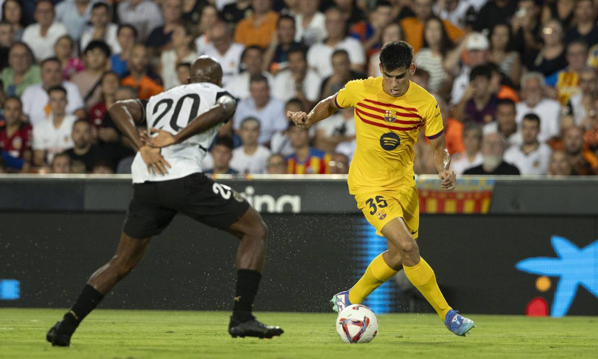 Gerard Martín debutó en Mestalla