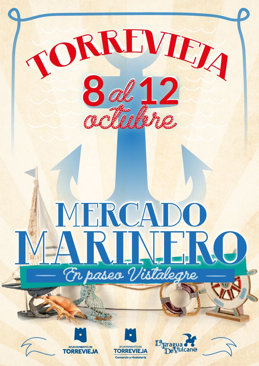 Imagen del cartel anunciador del Mercado Marinero
