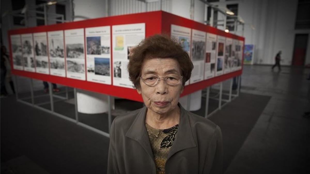 Sadae Kasaoka, superviviente de Hiroshima, en el Salón del Manga.