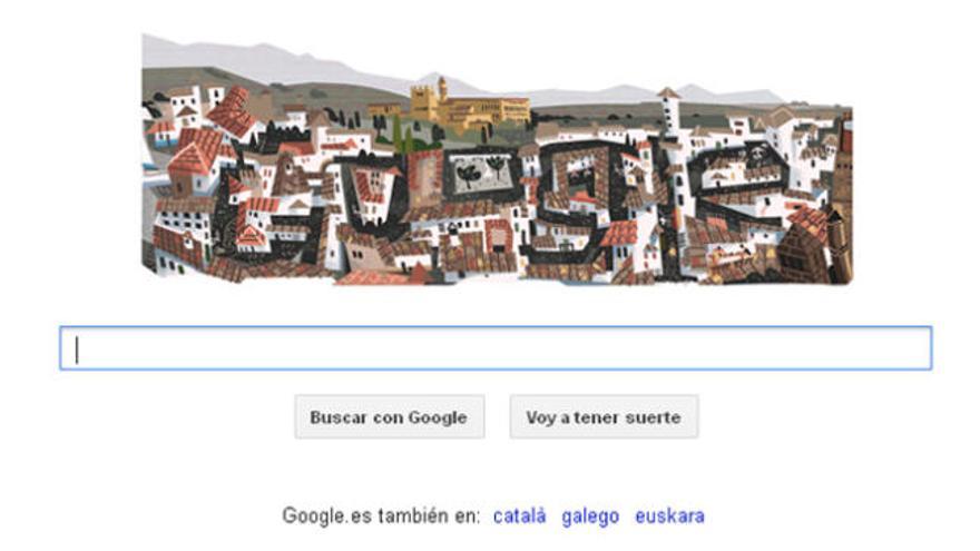 Doodle de Google con la Alhambra de Granada.