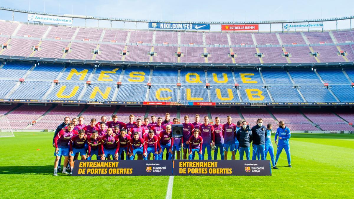 Así ha sido el entrenamiento del Barça a puertas abiertas en el Camp Nou