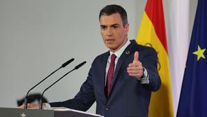 Pedro Sánchez, en el balance del año del Gobierno. EPC
