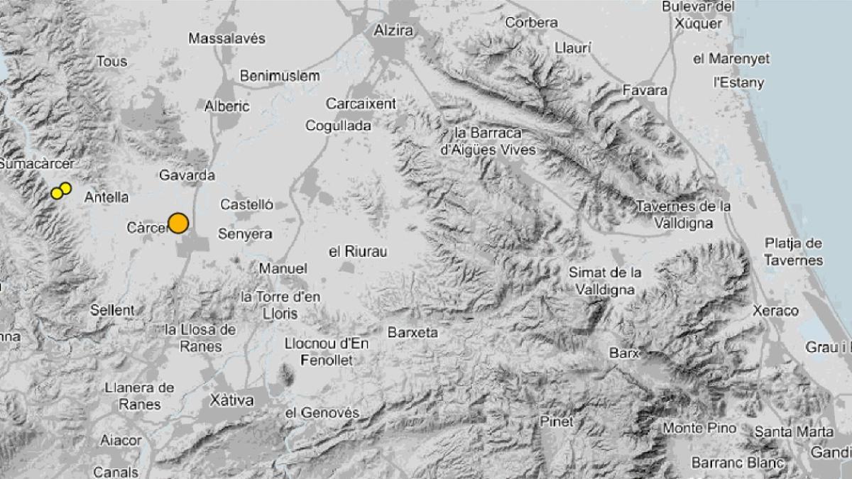 Los tres temblores registrados en la Ribera.