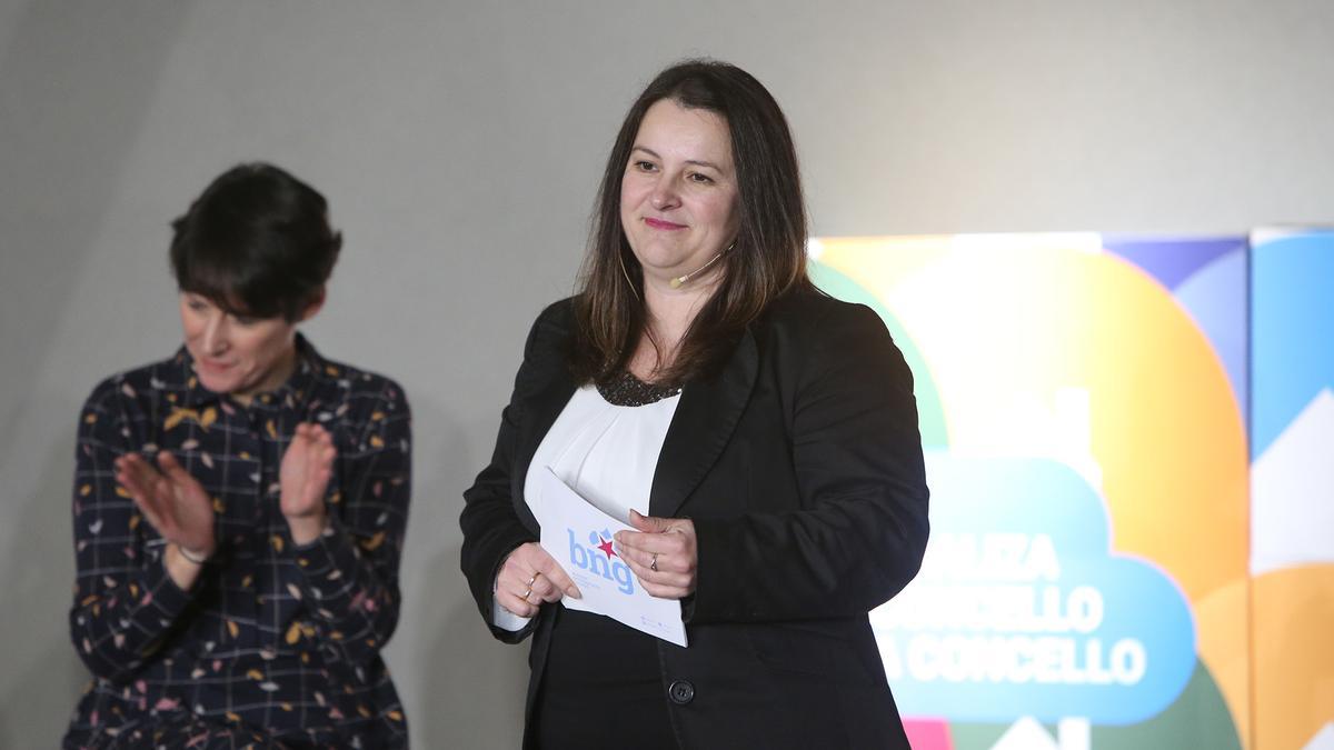 Araceli Gestido en el acto de presentación de su candidatura a la alcaldía de Cangas