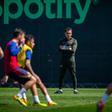 Xavi dirigió el entrenamiento posterior al Girona - FC Barcelona