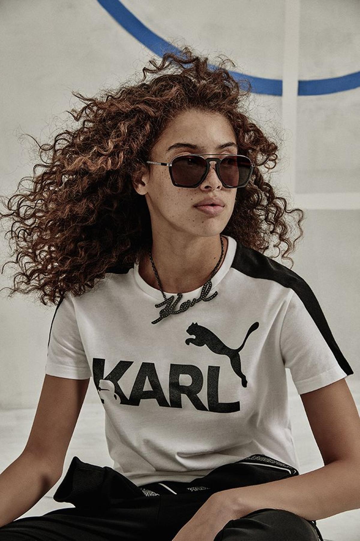 Gafas, colgante y camiseta de Karl Lagerfeld para Puma