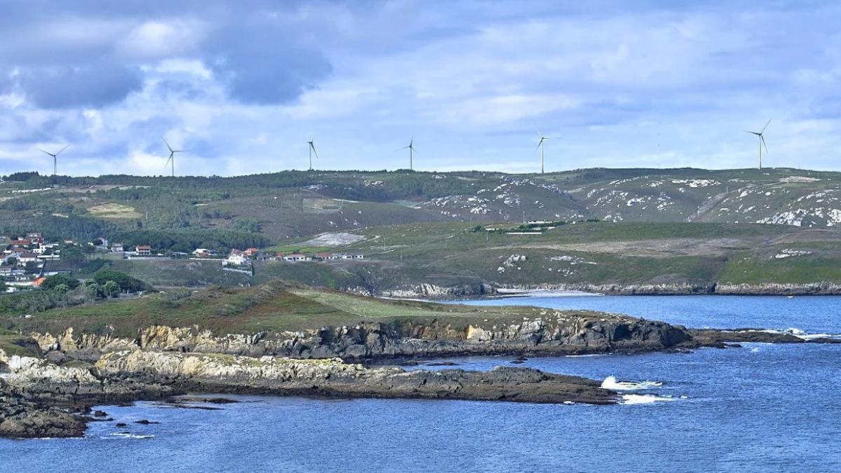 Un parque eólico de ENerfin en malpica (A Coruña).