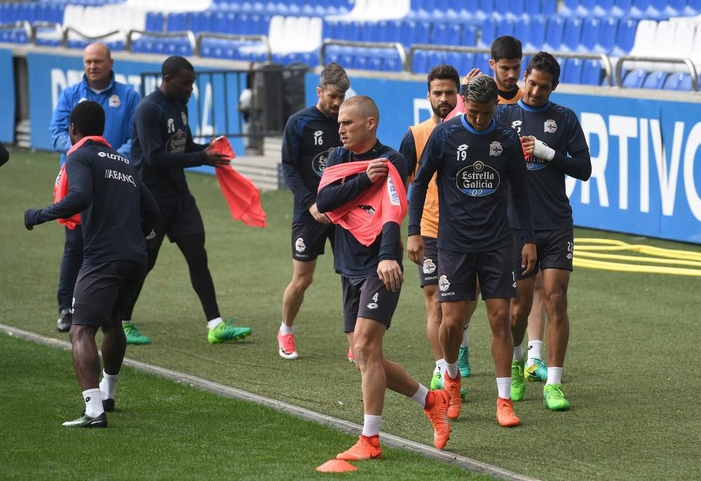 La plantilla deportivista continúa preparando el partido contra el Espanyol.