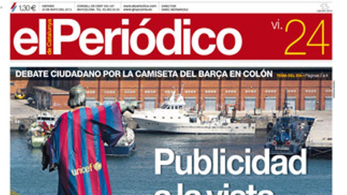 La portada de EL PERIÓDICO (24-05-2013).