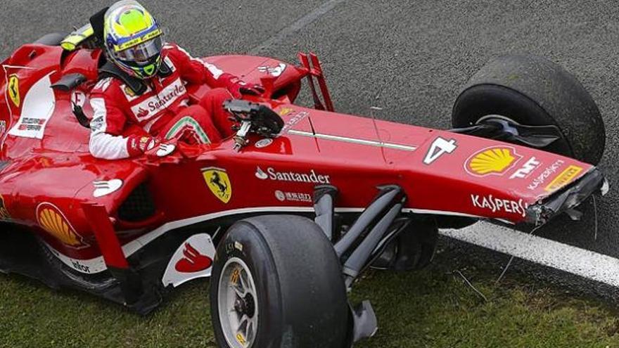 Massa, tras sufrir un accidente en Slverstone.
