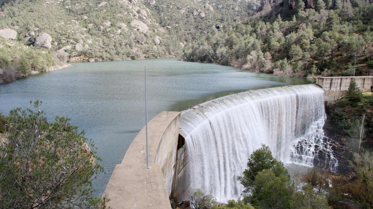 El pantano de Margalef (Priorat), al límite de su capacidad.