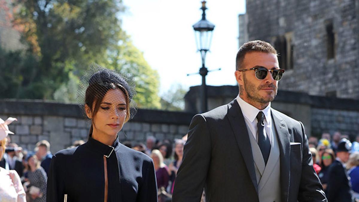 David y Victoria Beckham de la mano en la boda del Príncipe Harry y Meghan Markle