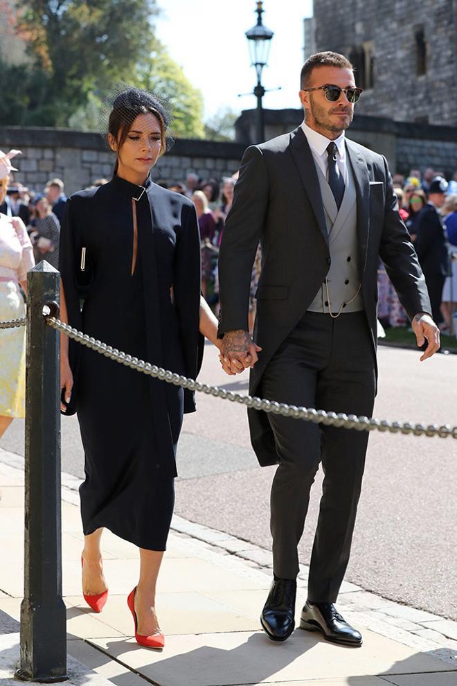 David y Victoria Beckham de la mano en la boda del Príncipe Harry y Meghan Markle