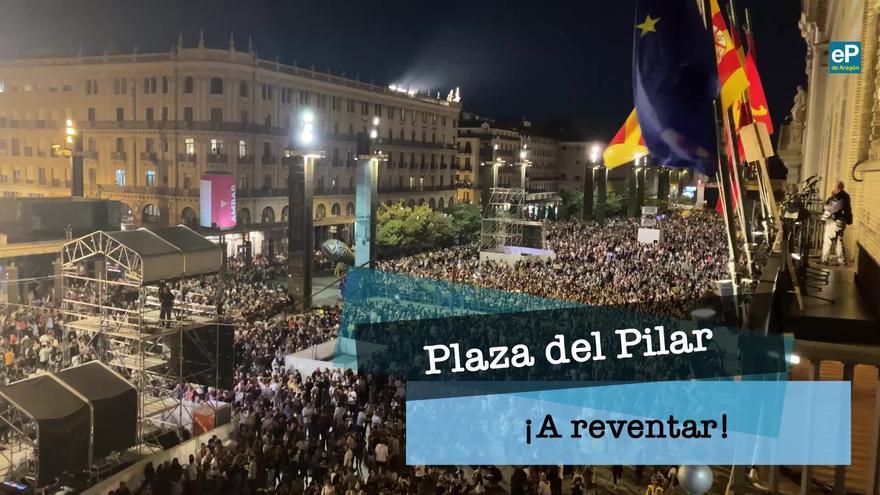 La plaza del Pilar, a reventar en el pregón de fiestas