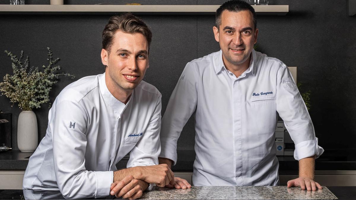 El chef de Osteria Condal, Andrea Fiori, con el chef ejecutivo, Paolo Casagrande.