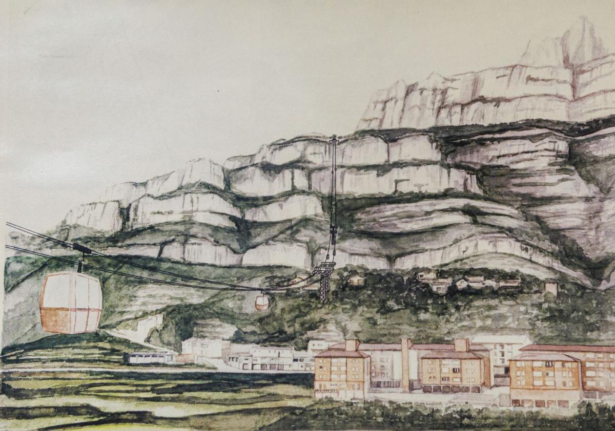 Il·lustració inclosa en l'estudi de nou funicular aeri de l'any 1988