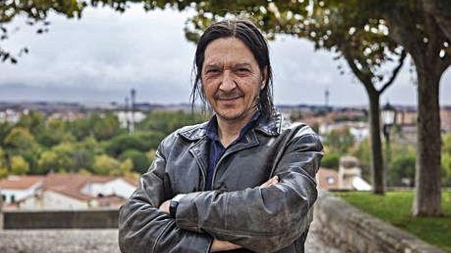 Santiago Lorenzo, en la plaza de Claudio Moyano, durante su visita a Zamora.