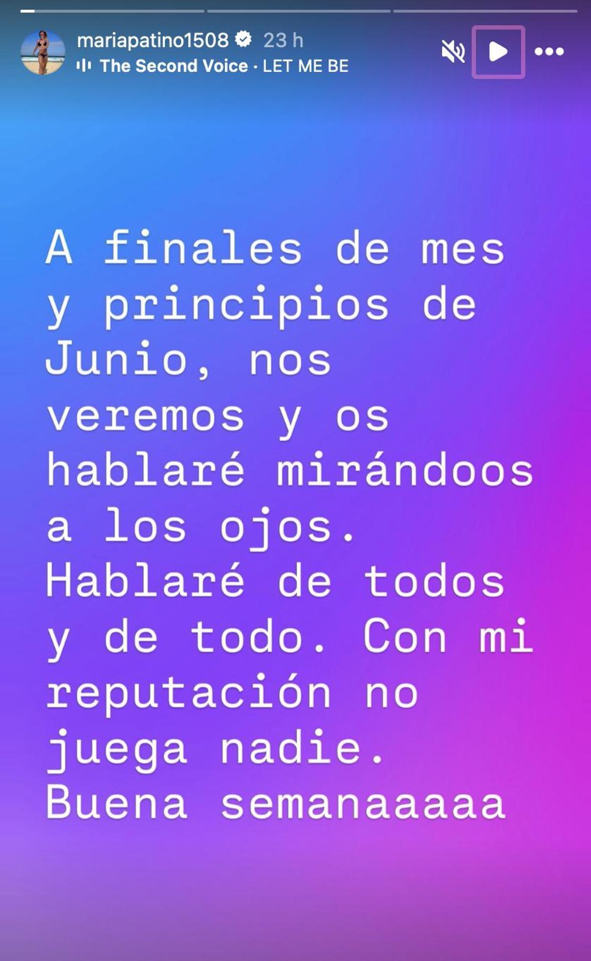 La respuesta de María Patiño a las incendiarias palabras de Alba Carrillo