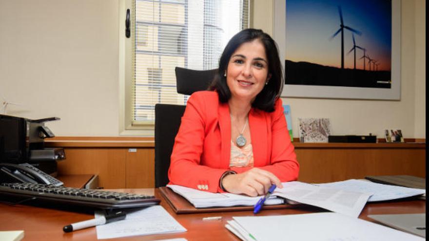 Carolina Darias en su despacho de la Consejería de Economía.