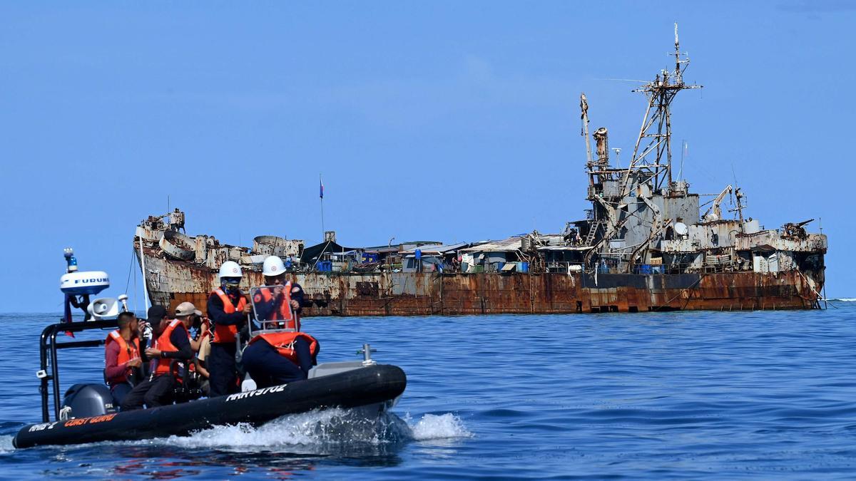 El buque 'Sierra Madre', cuyo reemplazo de tripulación la Guardia Costera china intentaba impedir cuando se produjo el incidente naval.