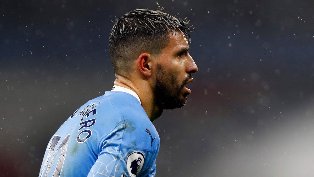 El Kun Agüero, durante un partido del Manchester City