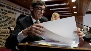 Salvador Illa, exministro, durante su comparecencia en el Senado en la Comisión sobre la venta de mascarillas.