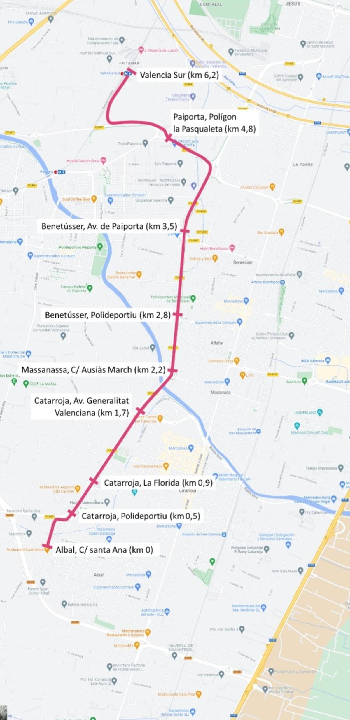 Proyecto de línea de metro que defiende Avant Albal.