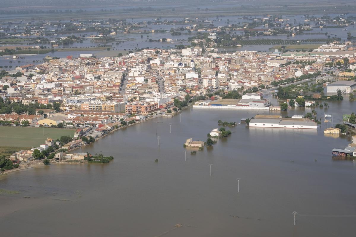 Vista aérea de una de las localidades de la Vega Baja afectadas por la DANA de septiembre de 2019