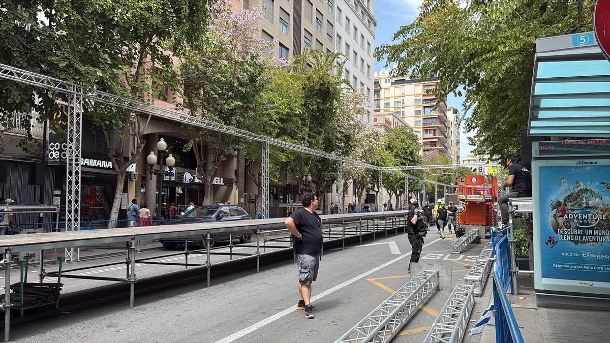 Paralizado el montaje de la iluminación de la gala de Candidatas de Hogueras en Alicante