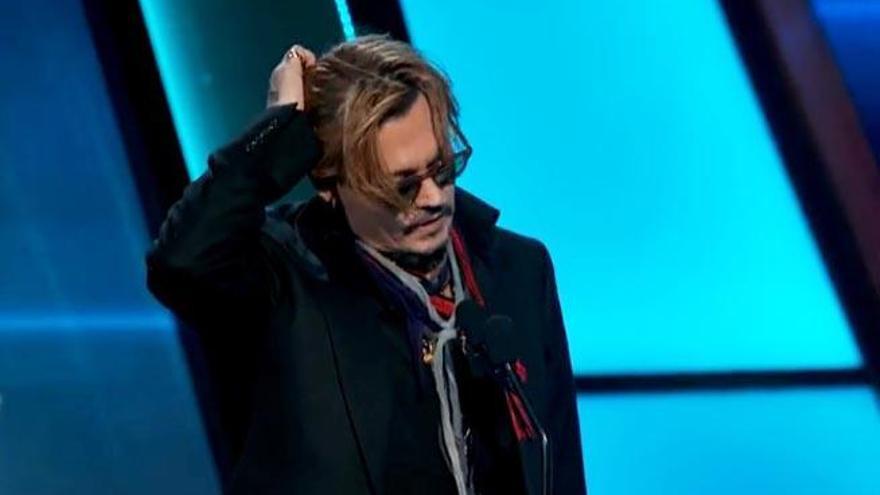 Johnny Depp en la entrega de premios.