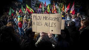 Manifestación contra el machismo en las aulas, hace unos días en Barcelona.