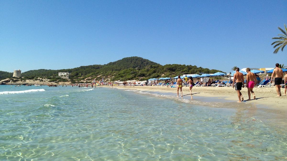 Playa d’en Bossa (Ibiza, Islas Baleares). 