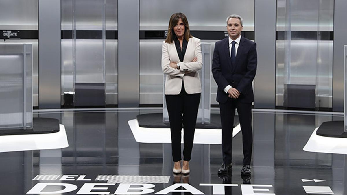Ana Blanco y Vicente Valles durante "El debate a 5"