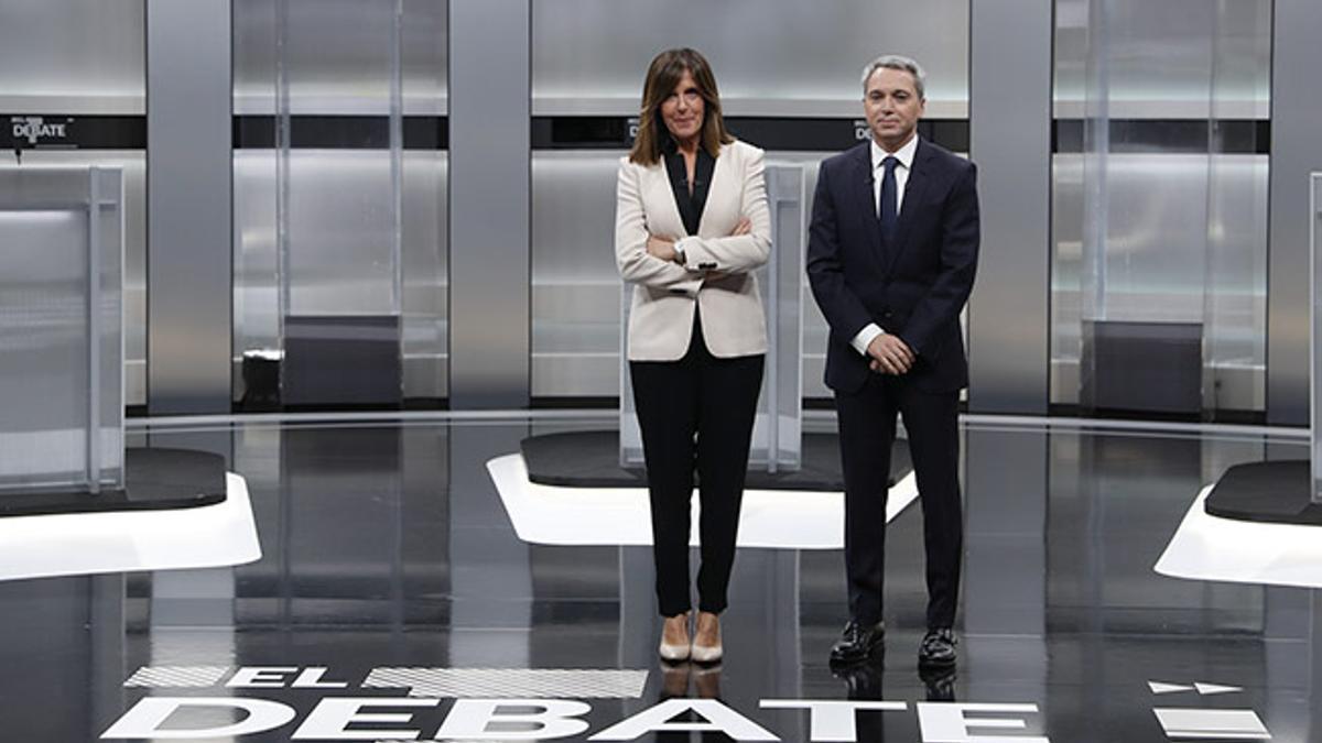 Ana Blanco y Vicente Valles durante &quot;El debate a 5&quot;