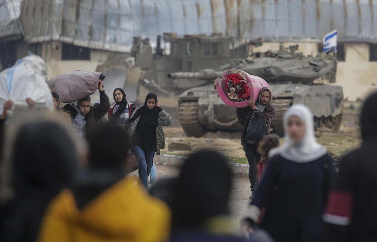 Éxodo palestino, de Khan Yunis a  Rafah