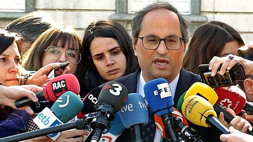 El president de la Generalitat, Quim Torra, ahir a Madrid