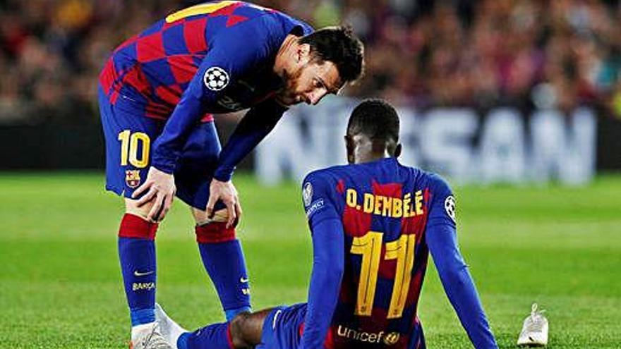 Messi s&#039;interessa per l&#039;estat de Dembélé, dimecres passat.