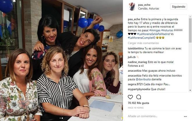 Paula Echevarría celebra su 40 cumpleaños con sus amigas de Candás